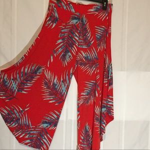 Pants are Red with leaves fun pants with pockets